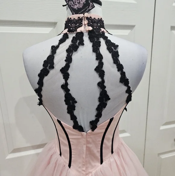 Dolls Kill Unholy Pastel Goth Pink Black Lace The Night Of Corset Tutu Dress S Dolls Kill Unholy Pastel Goth Pink Black Lace The Night Of Corset Tutu Dress S